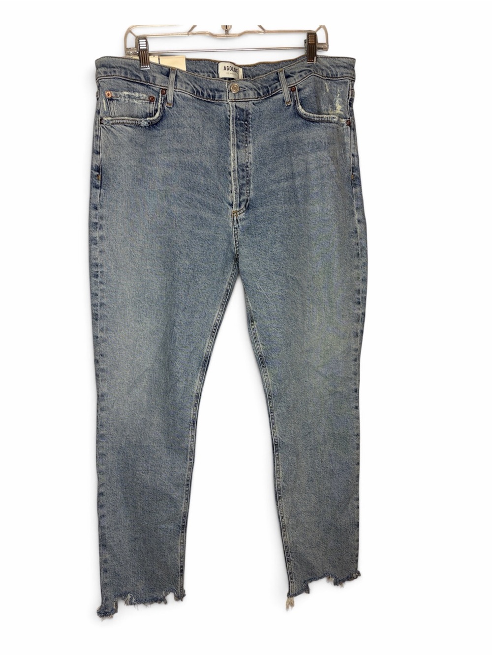 NWT AGOLDE Nico High Rise Slim Fit Organic Denim Jeans Light Wash 34